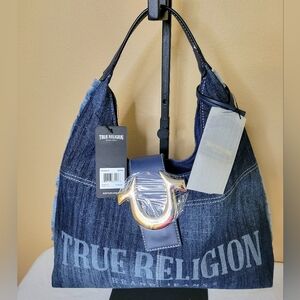 #38. True Religion Dark Blue Denim Shoulder Bag
